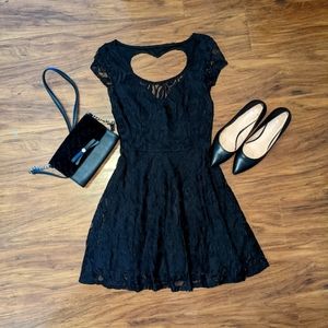 Lace heart cut out dress